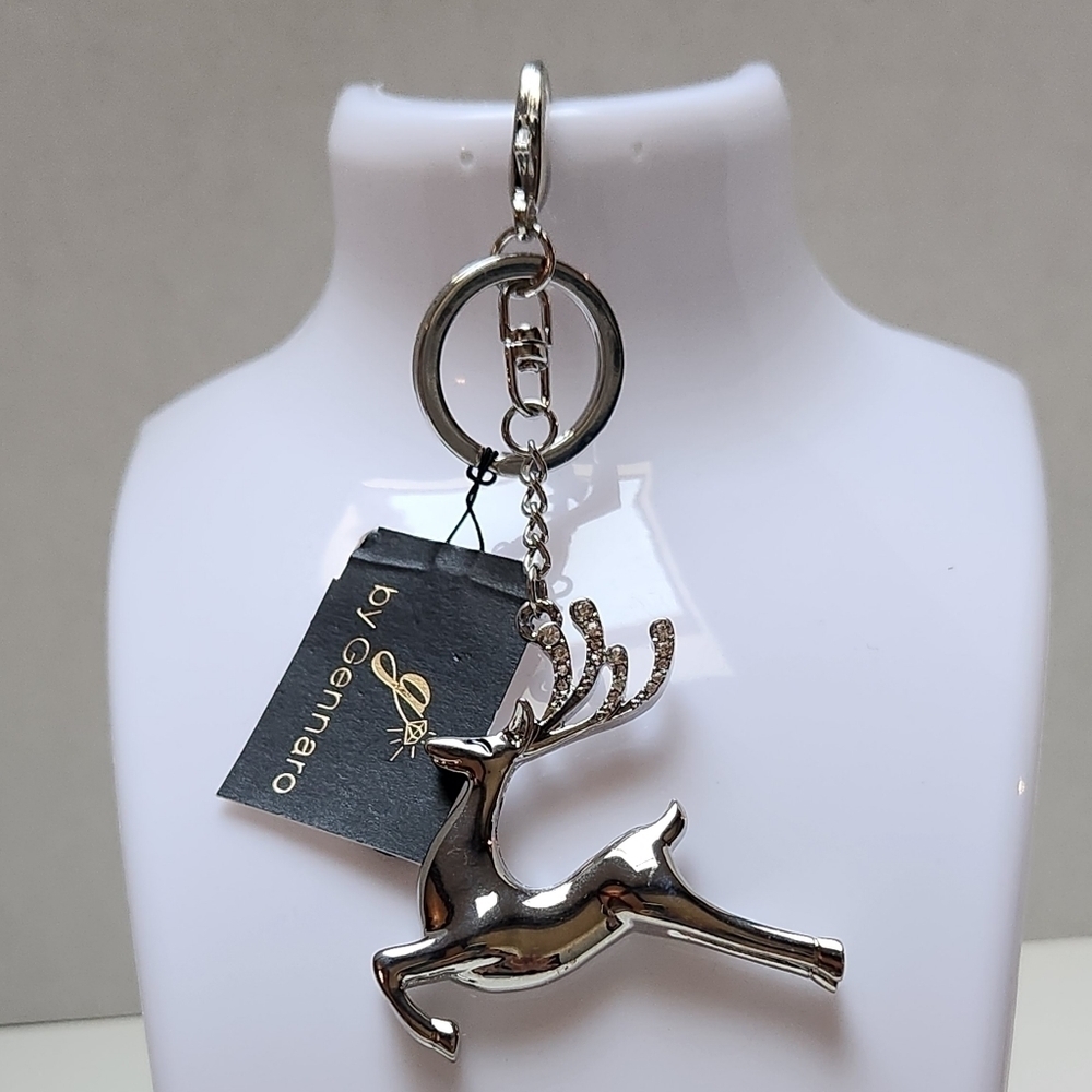 g by Gennaro Reindeer Silver Tone Keychain - Picture 7 of 8